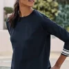 Fit Elevate Terry Striped-Hem Pullover | Jjill