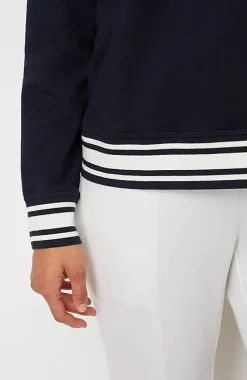 Fit Elevate Terry Striped-Hem Pullover | Jjill