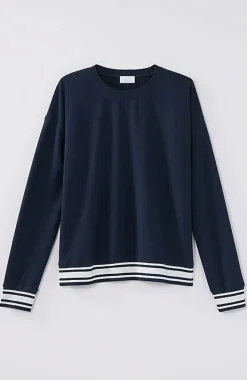 Fit Elevate Terry Striped-Hem Pullover | Jjill