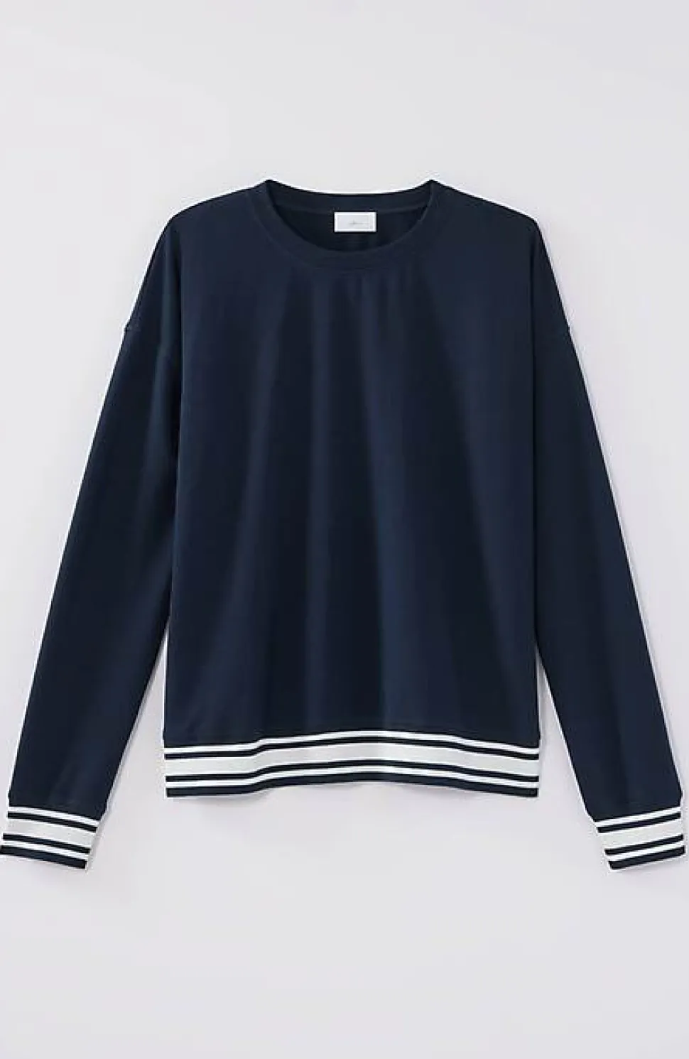 Fit Elevate Terry Striped-Hem Pullover | Jjill