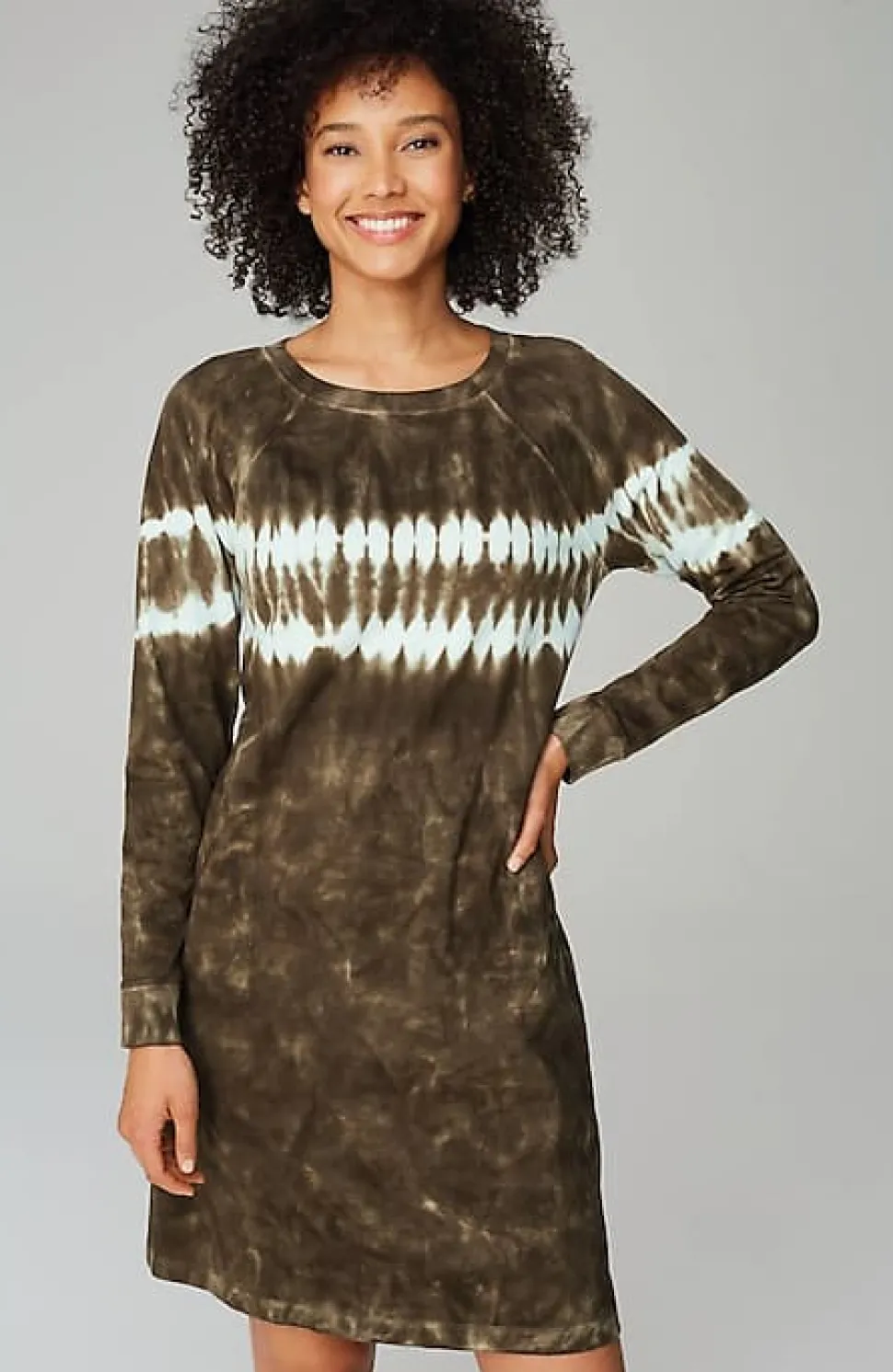 Fit French Terry Tie-Dyed Sweatshirt Dress | Jjill