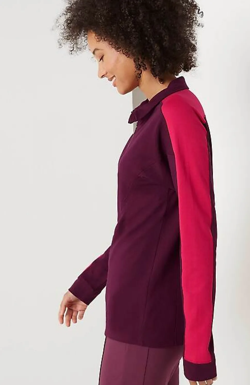 Fit Half-Zip Color-Block Sweatshirt | Jjill