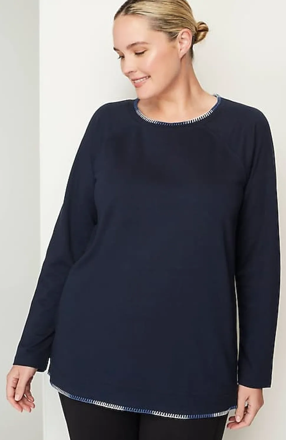 Fit Ombre-Stitched Tunic Sweatshirt | Jjill