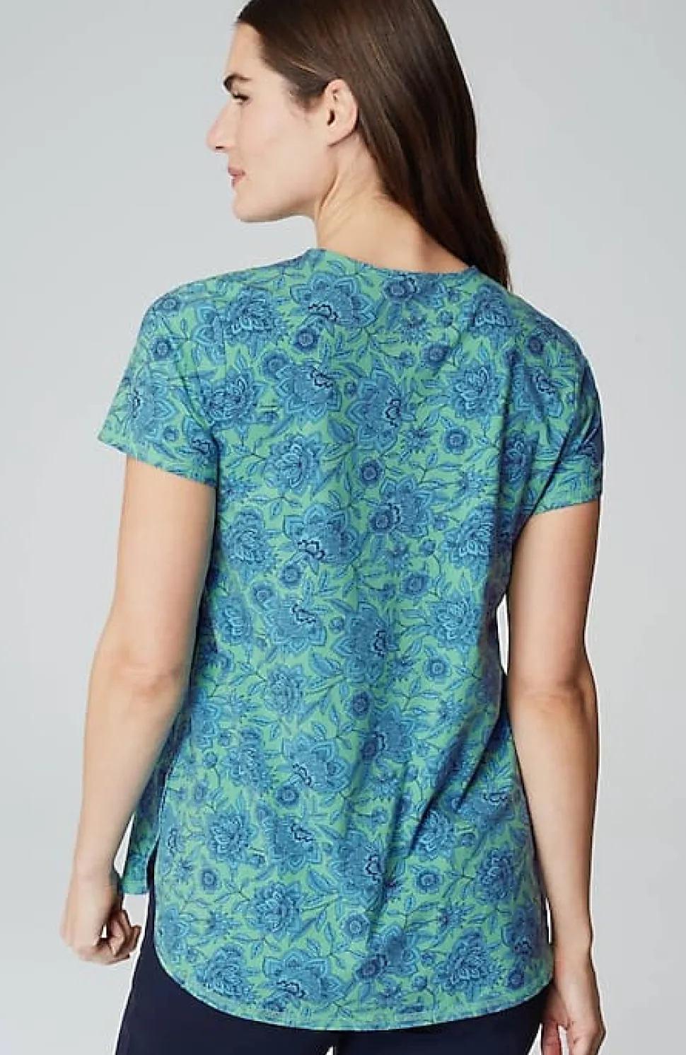 Fit Progress Pima-Stretch Shirttail Tee | Jjill