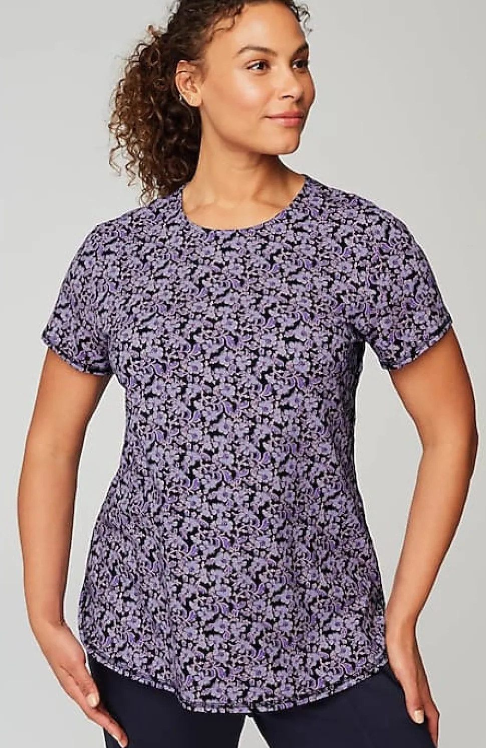 Fit Progress Pima-Stretch Shirttail Tee | Jjill