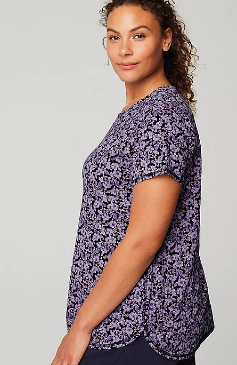 Fit Progress Pima-Stretch Shirttail Tee | Jjill