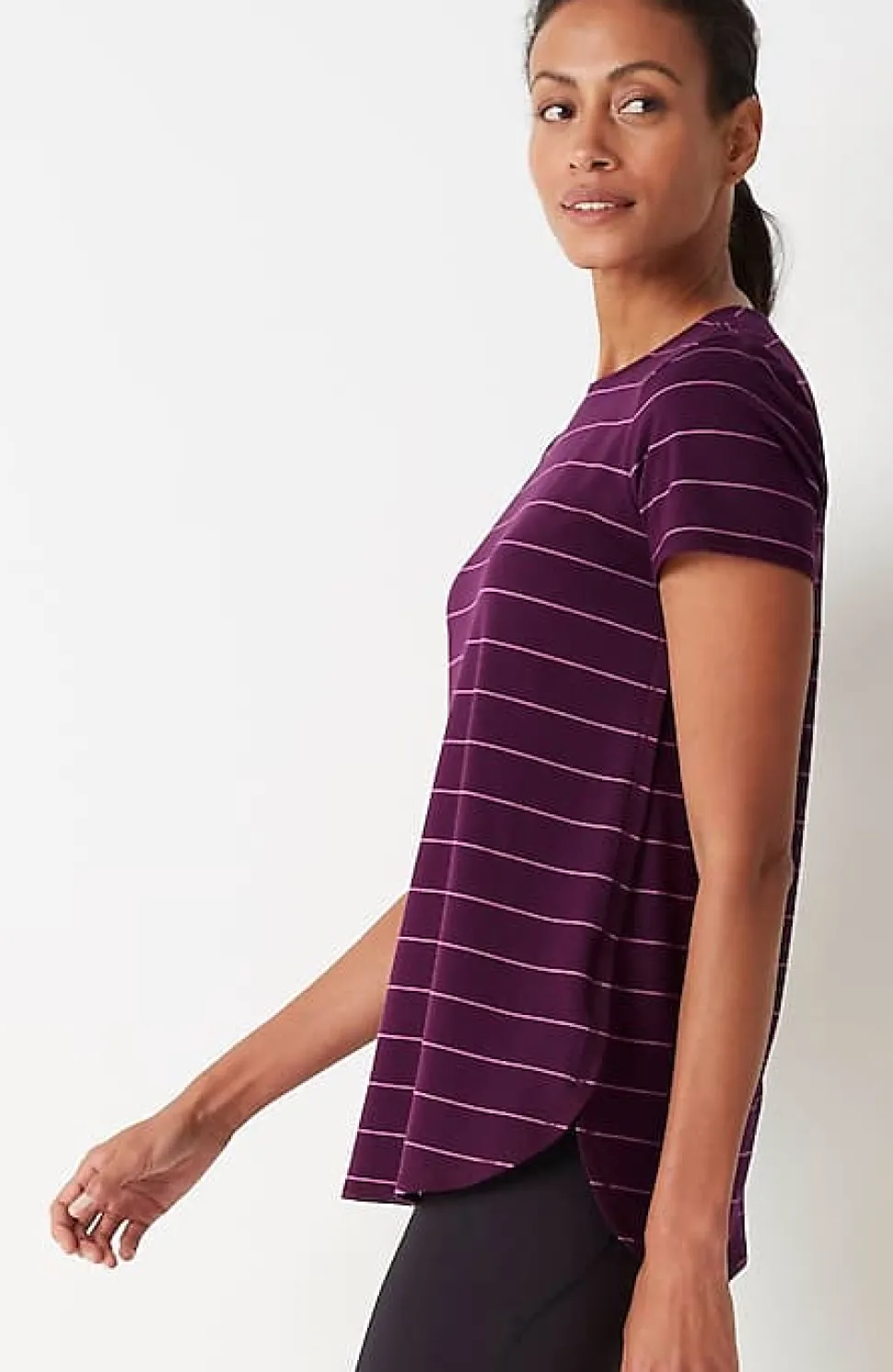 Fit Progress Pima-Stretch Shirttail Tee | Jjill
