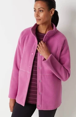Fit Sherpa Fleece Snap-Front Jacket | Jjill