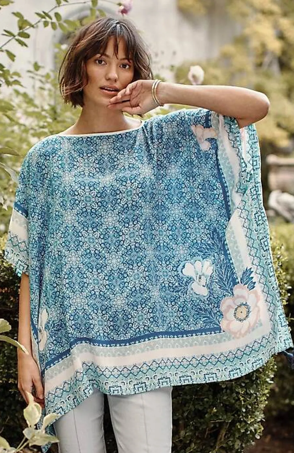 Floral Medallion Poncho | Jjill
