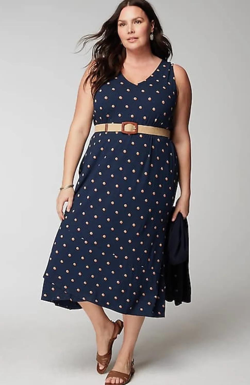 Flounced-Hem Midi Dress | Jjill