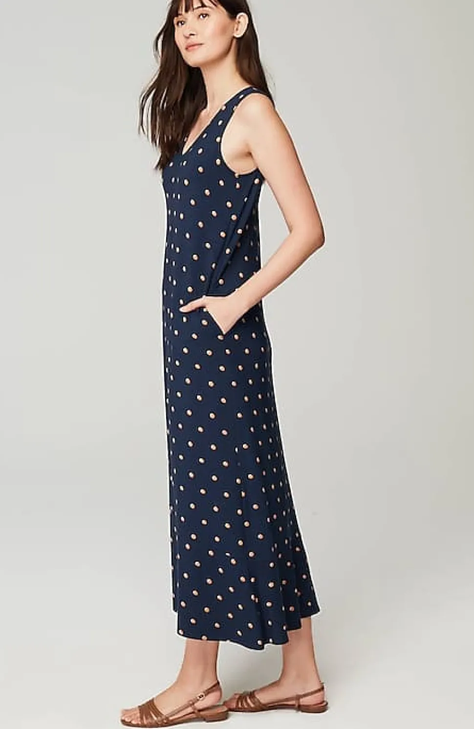 Flounced-Hem Midi Dress | Jjill