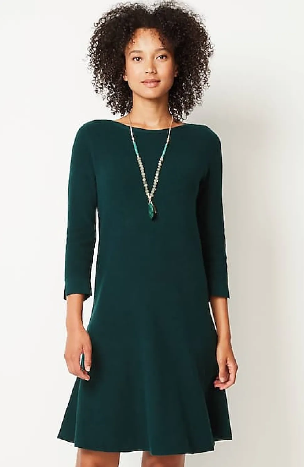Flounced-Hem Sweater Dress | Jjill