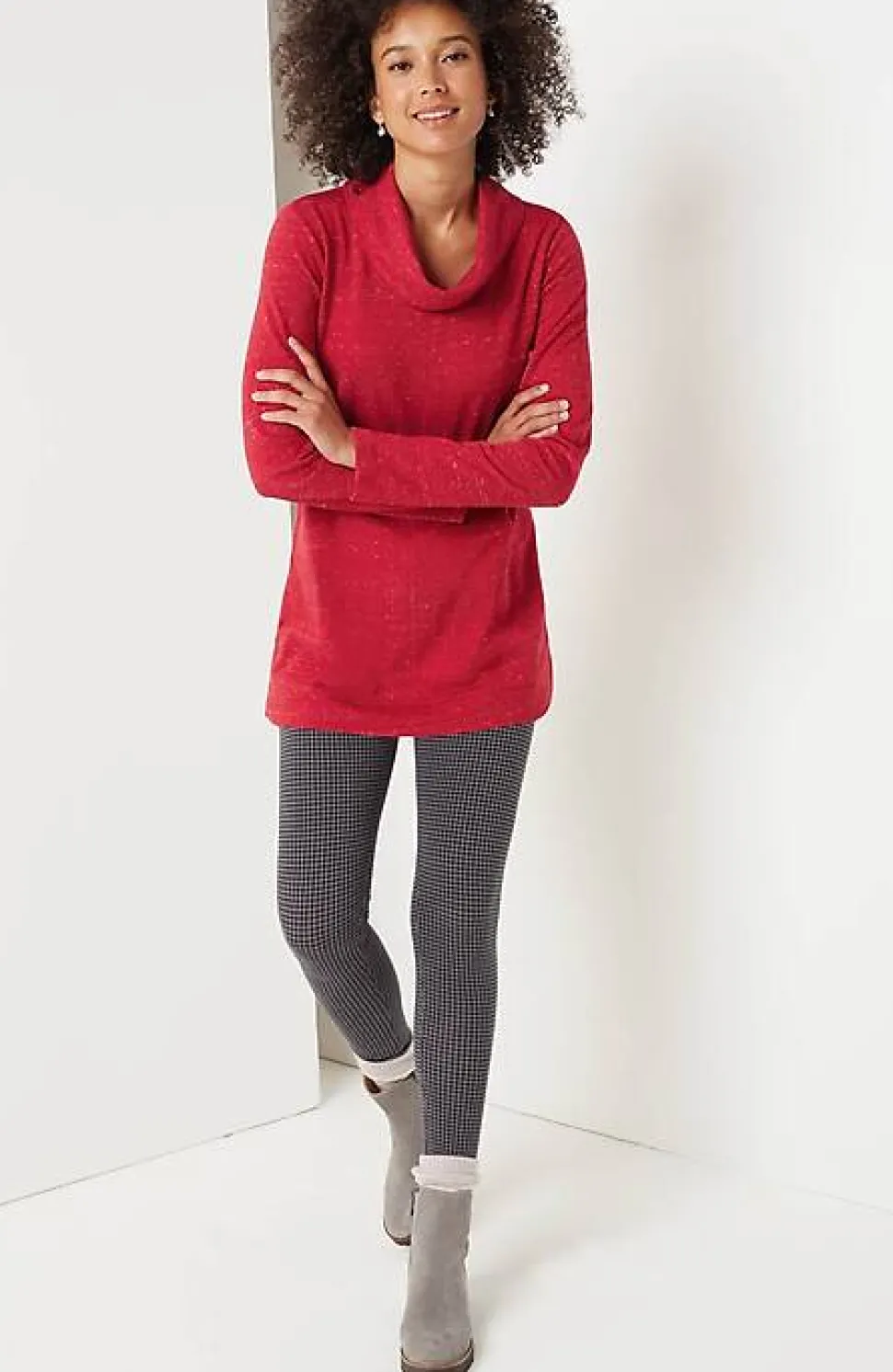French Terry Cowl-Neck Tunic | Jjill