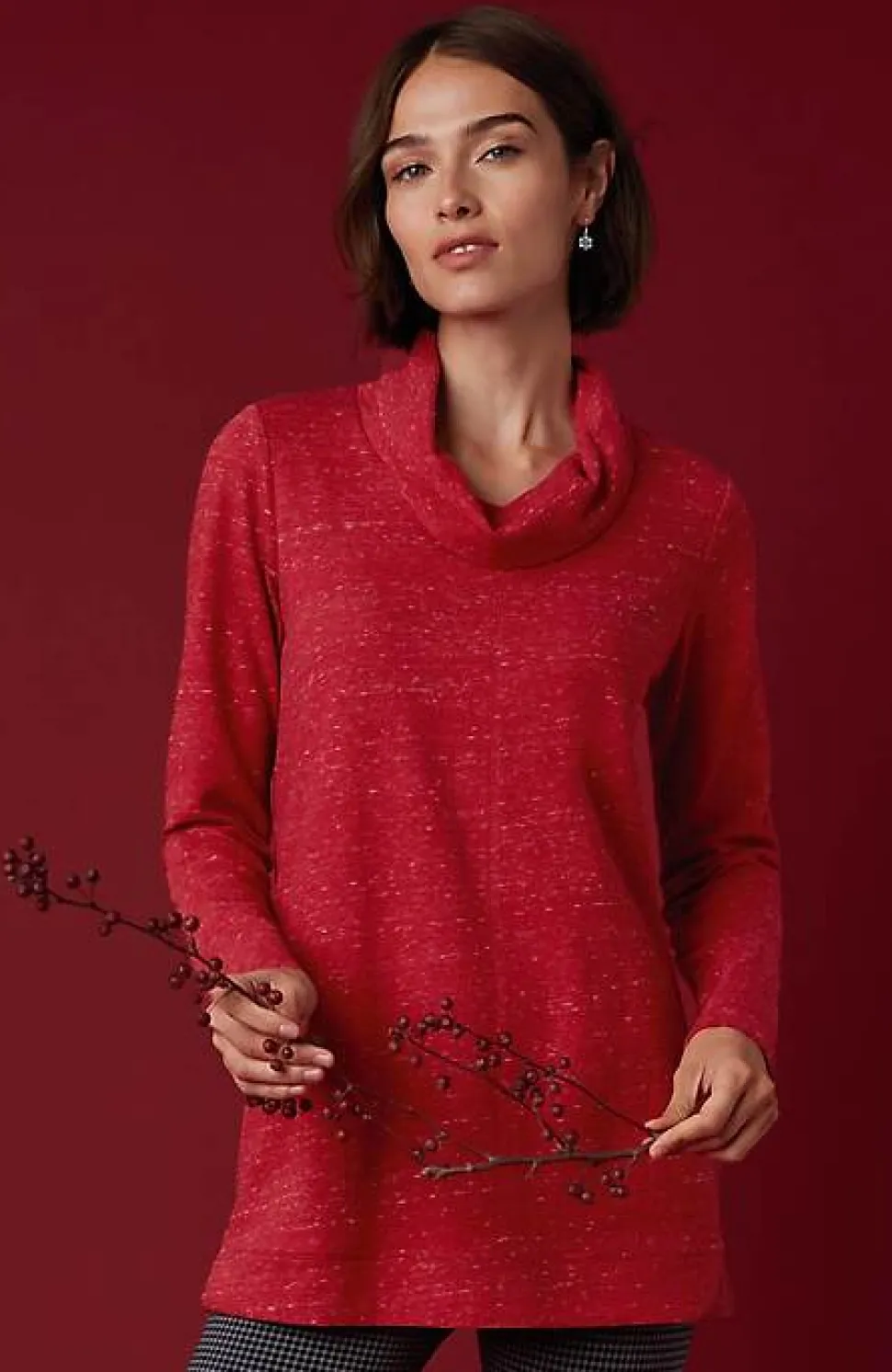 French Terry Cowl-Neck Tunic | Jjill