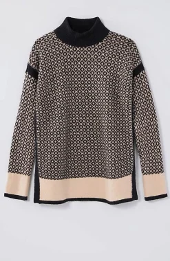 Geometric Mock-Neck Sweater | Jjill