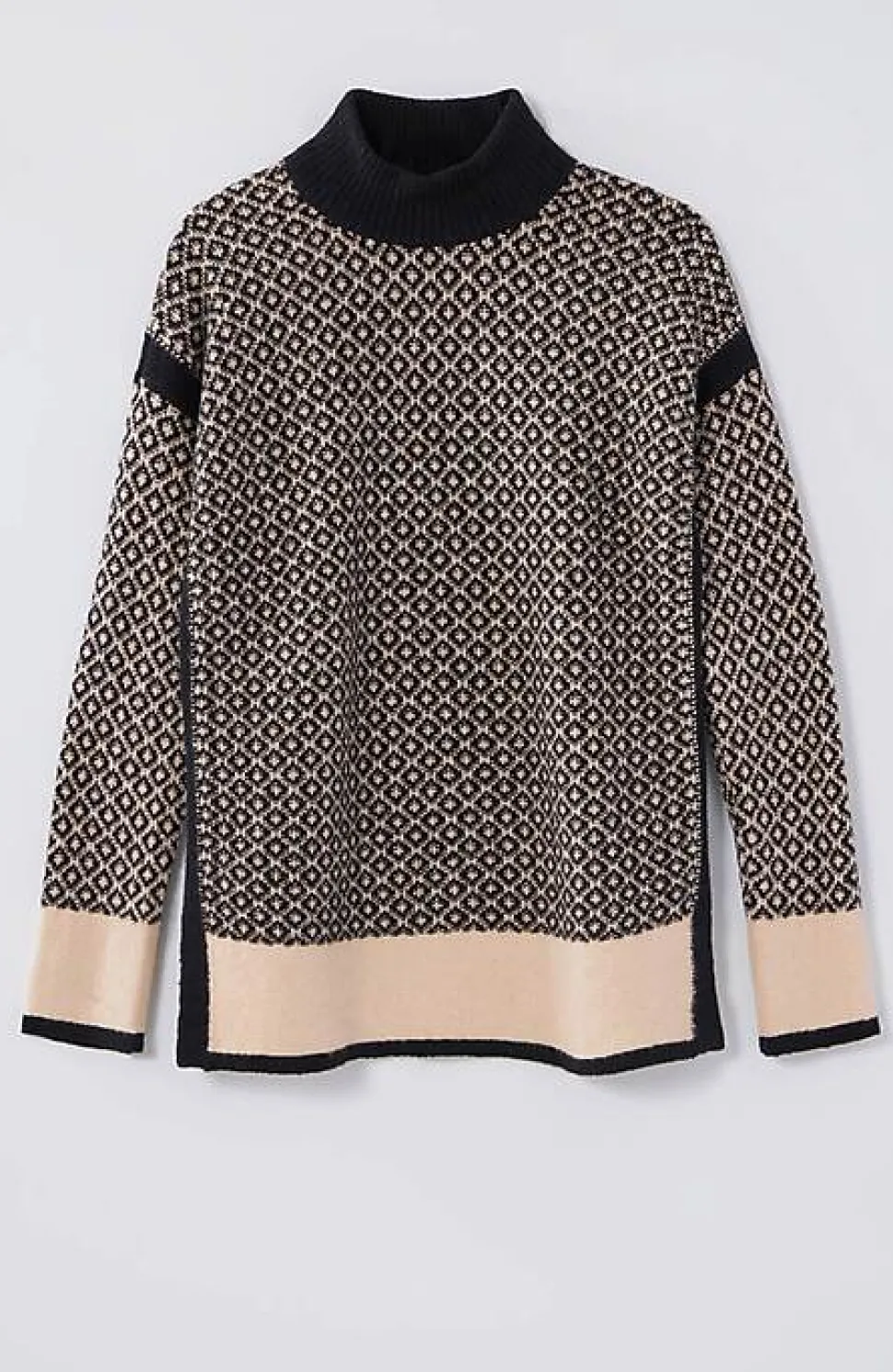 Geometric Mock-Neck Sweater | Jjill