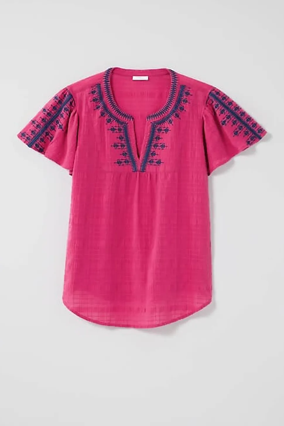 Geometrically Embroidered Textured Top | Jjill