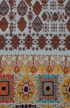 Hand-Stitched Diamond Medallions Jacquard Scarf | Jjill