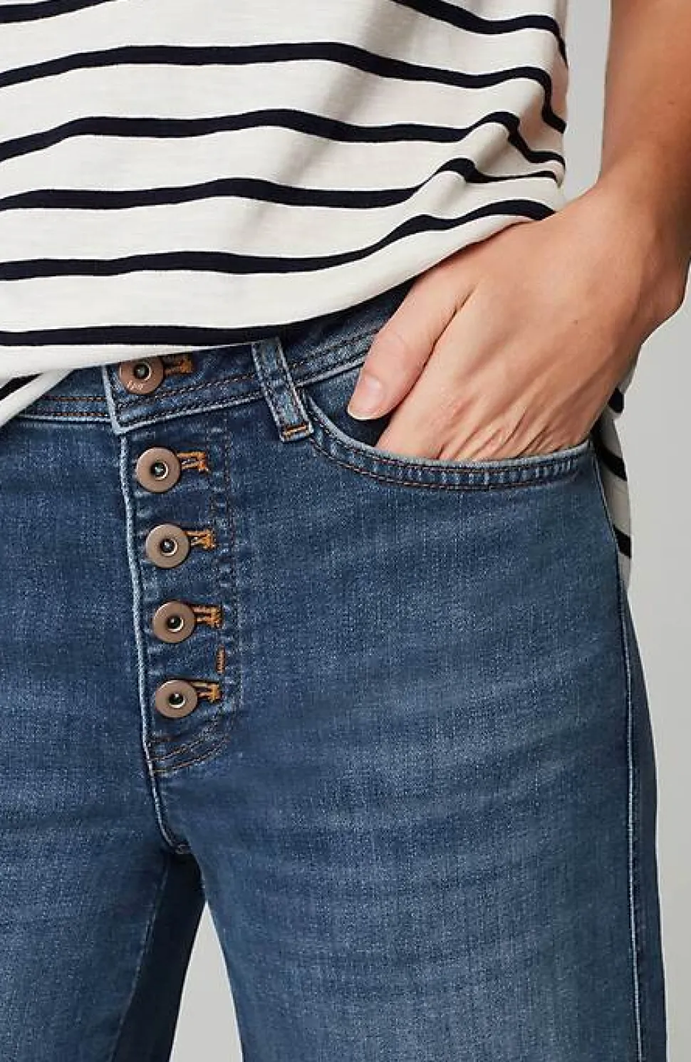 High-Rise Button-Fly Jeans | Jjill