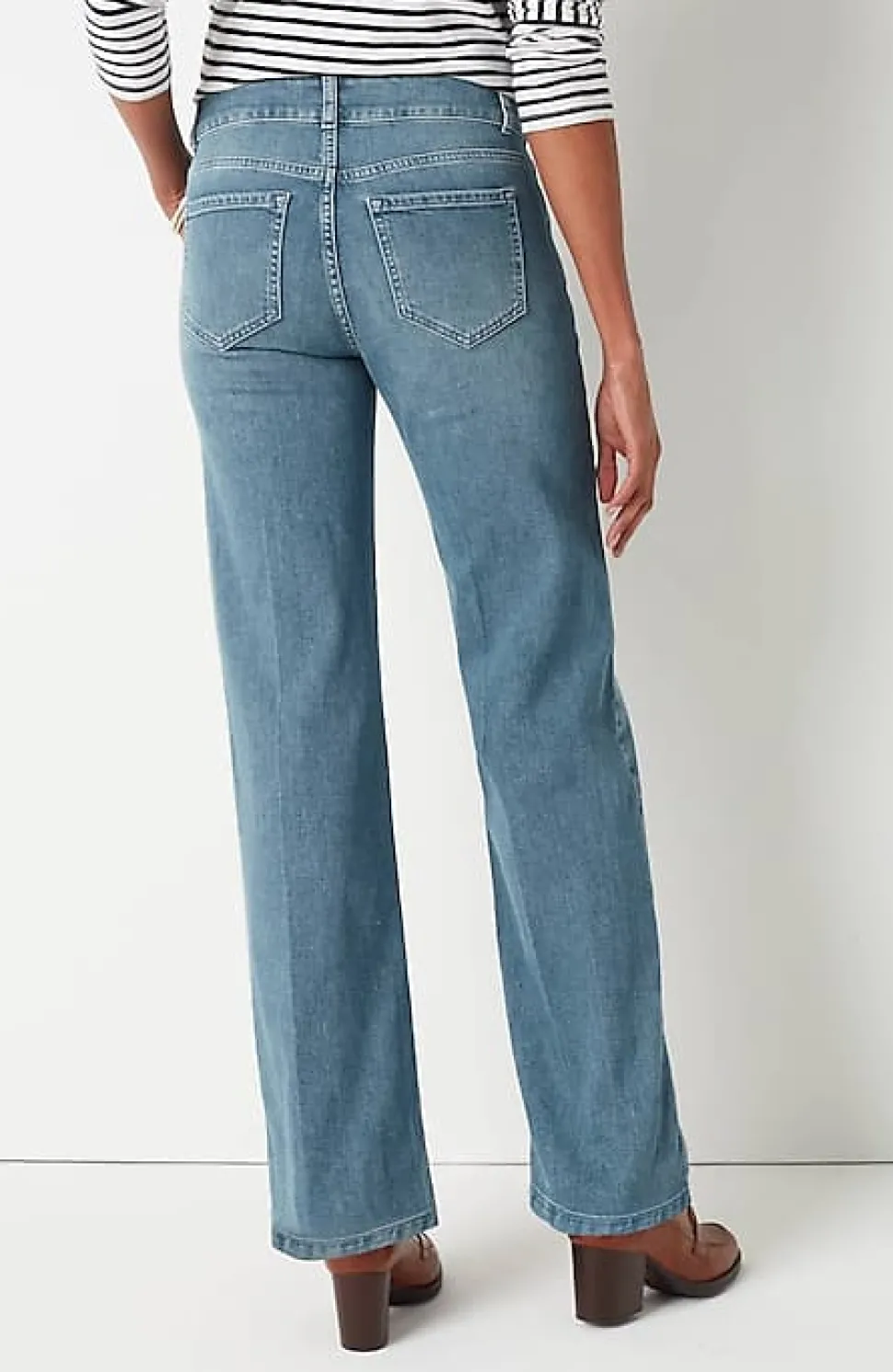 High-Rise Creased-Front Full-Leg Jeans | Jjill