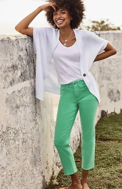 High-Rise Fringe-Hem Crops | Jjill