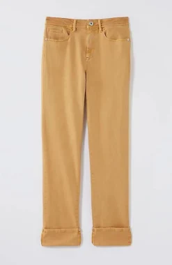 High-Rise Straight-Leg Cuffed Jeans | Jjill