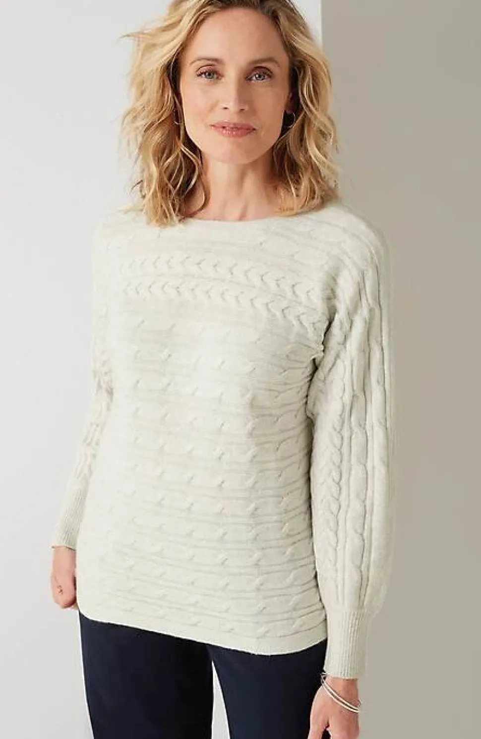 Horizontal-Cabled Sweater | Jjill