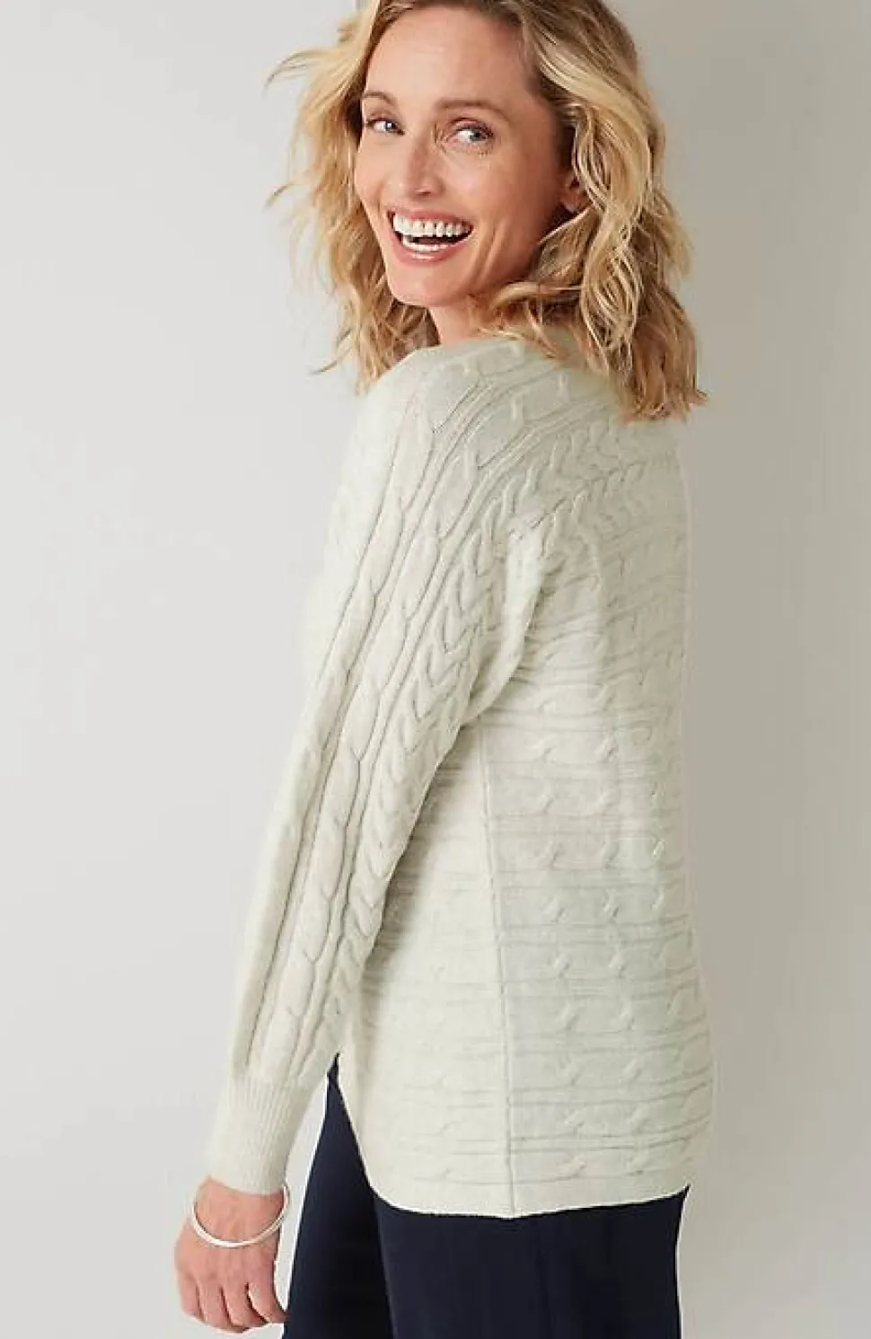 Horizontal-Cabled Sweater | Jjill