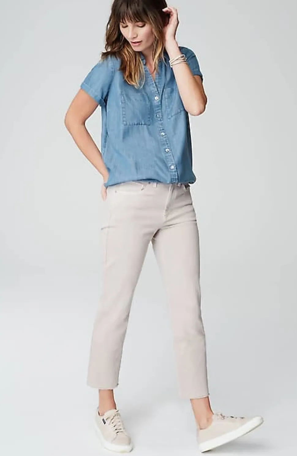 Indigo Button-Front A-Line Tunic | Jjill