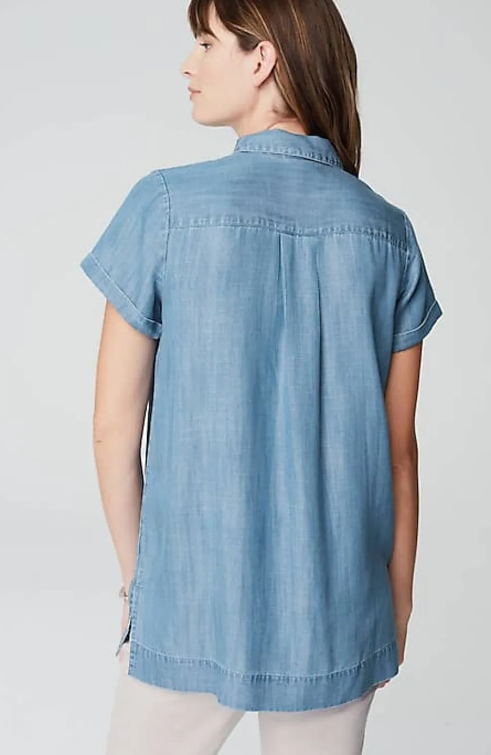 Indigo Button-Front A-Line Tunic | Jjill