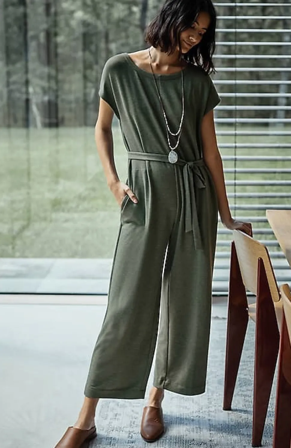 Knit Belted Jumpsuit | Jjill