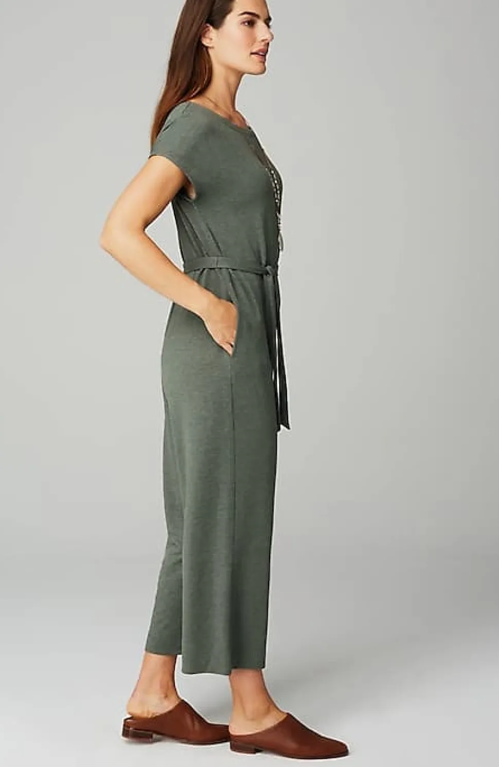 Knit Belted Jumpsuit | Jjill