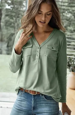 Knit Patch-Pocket Camp Shirt | Jjill