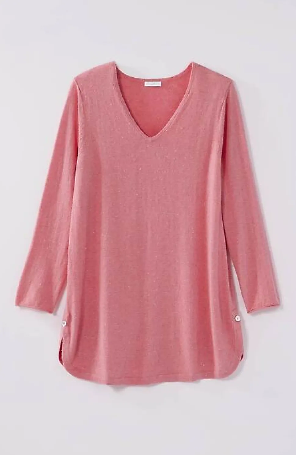 Lightweight Tweed V-Neck Sweater | Jjill