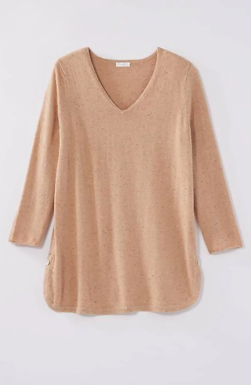 Lightweight Tweed V-Neck Sweater | Jjill