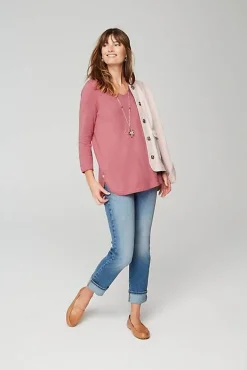 Lightweight Tweed V-Neck Sweater | Jjill