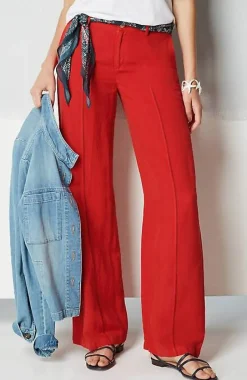 Linen Full-Leg Creased-Front Pants | Jjill