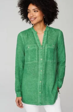 Linen Garment-Dyed Tunic | Jjill