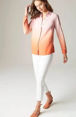 Linen Tab-Sleeve A-Line Shirt | Jjill