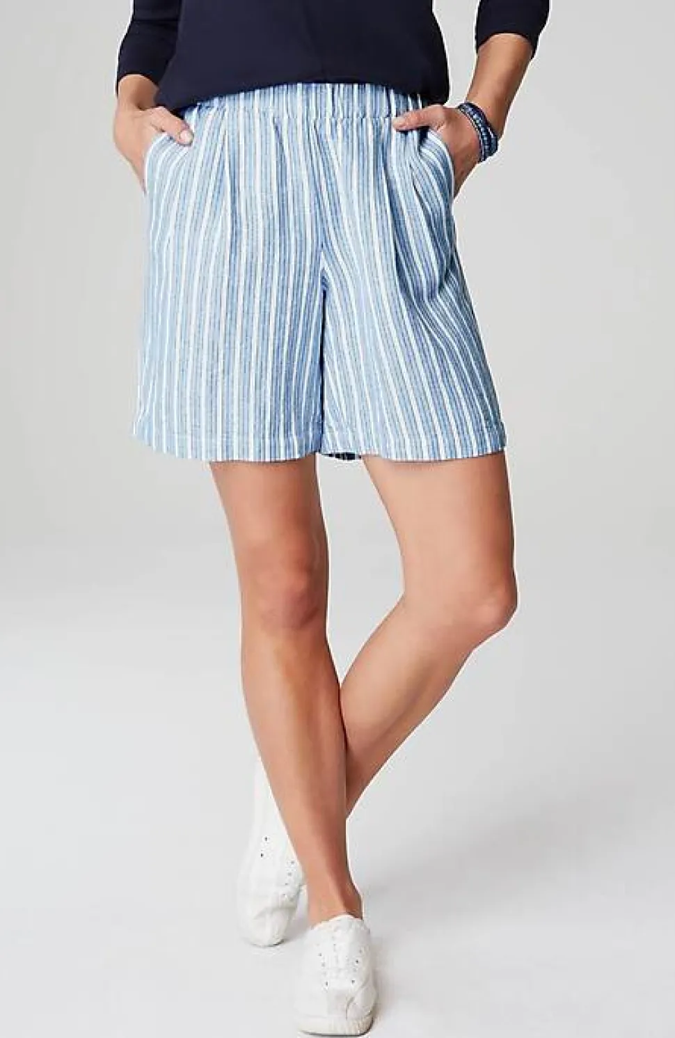 Linen U0026 Rayon Pleat-Front Shorts | Jjill