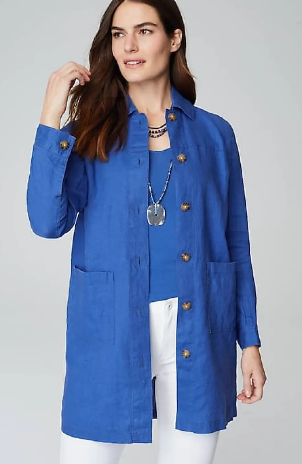Long Linen Duster Jacket | Jjill