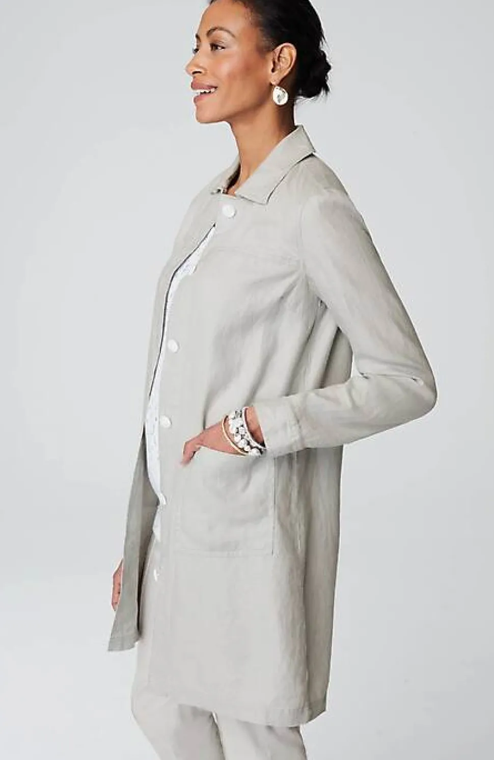 Long Linen Duster Jacket | Jjill