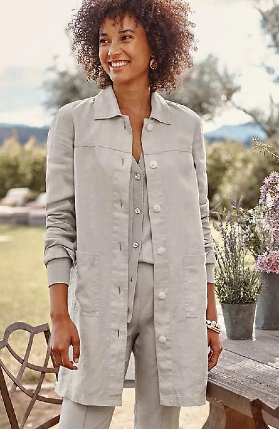 Long Linen Duster Jacket | Jjill