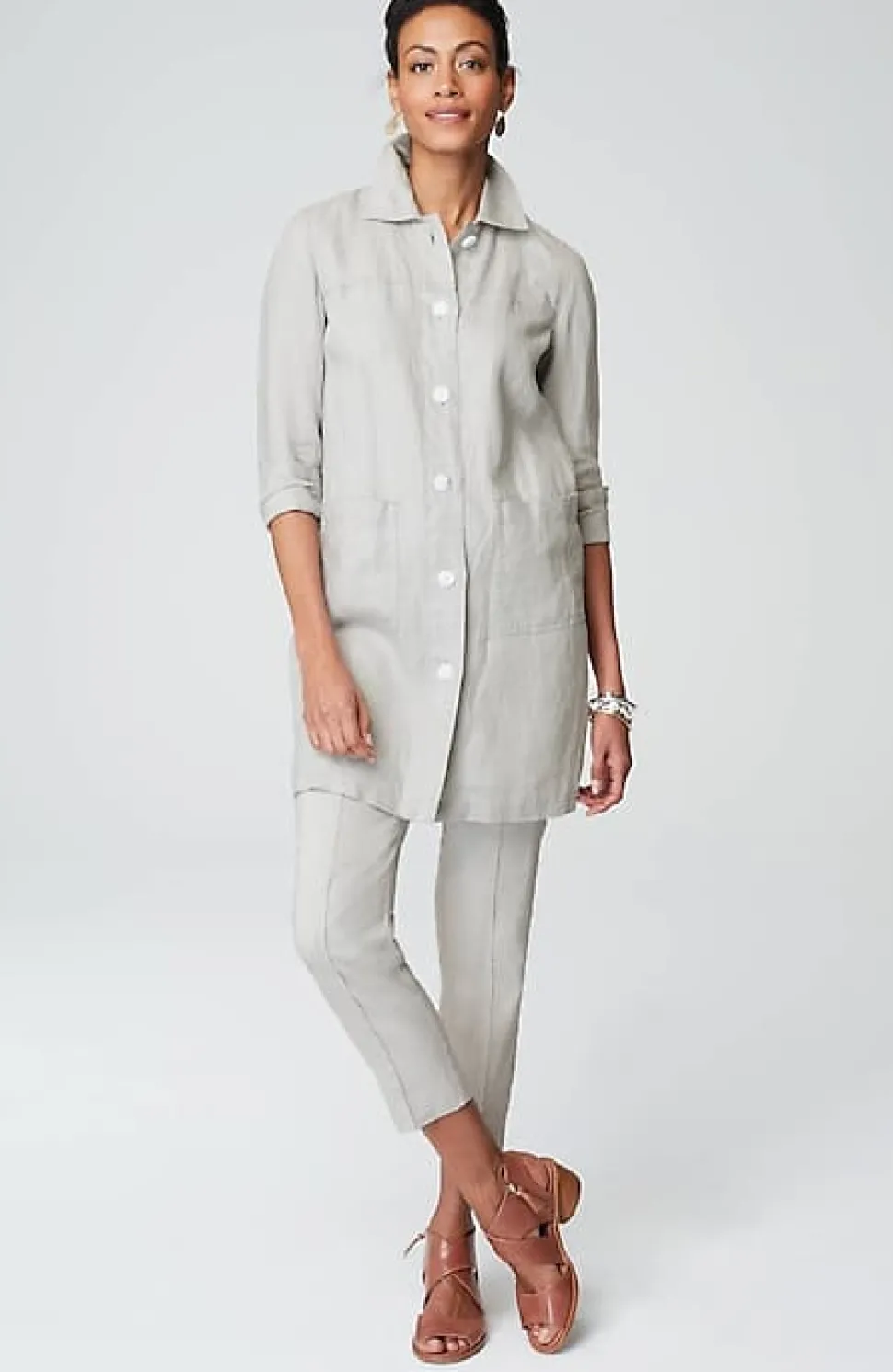 Long Linen Duster Jacket | Jjill