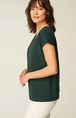Luxe Supima® Pleat-Back Tee | Jjill