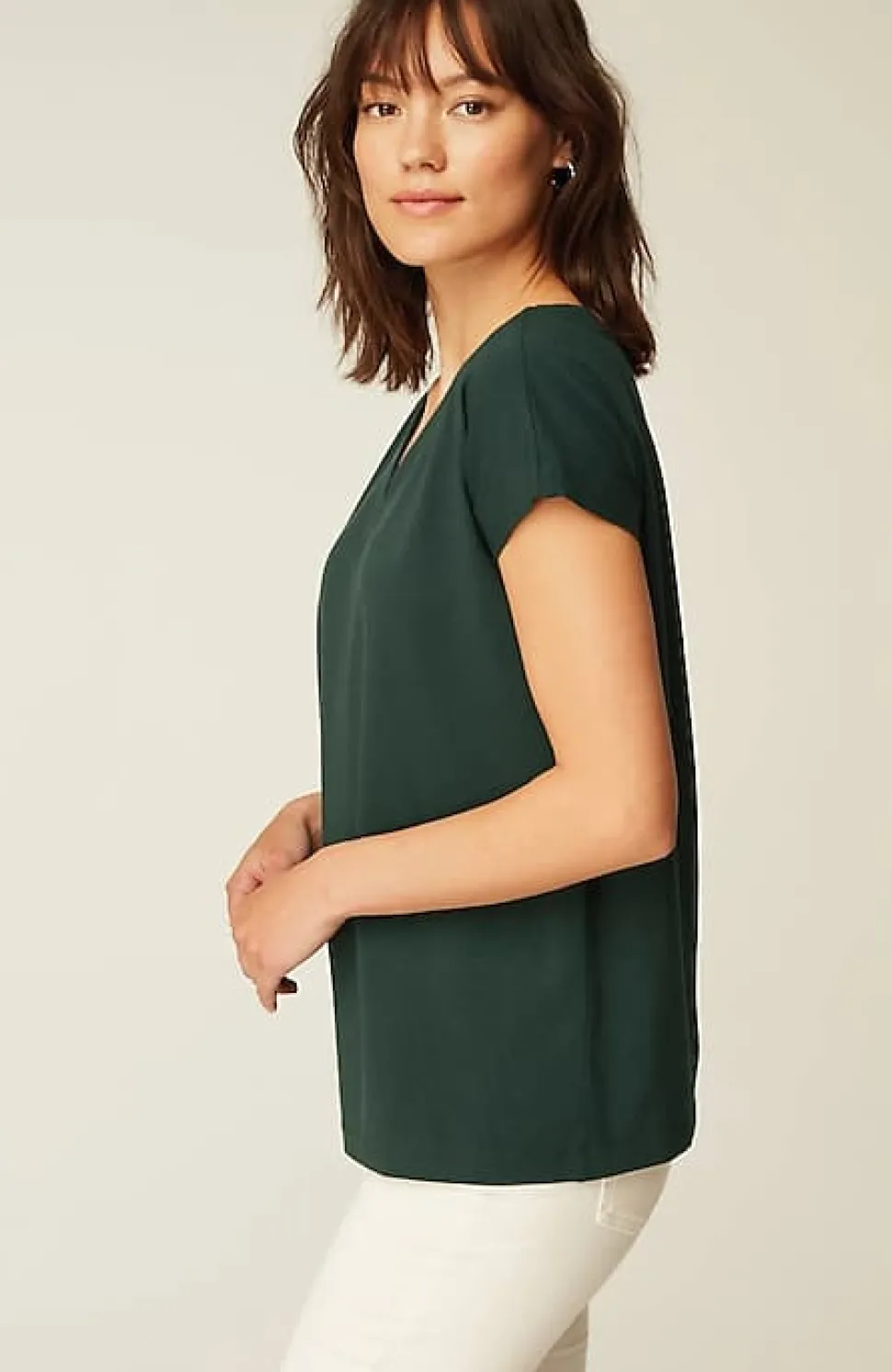 Luxe Supima® Pleat-Back Tee | Jjill
