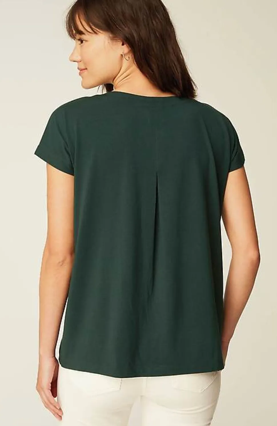 Luxe Supima® Pleat-Back Tee | Jjill