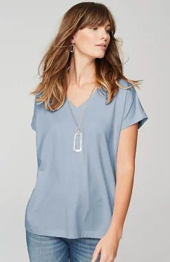 Luxe Supima® Pleat-Back Tee | Jjill