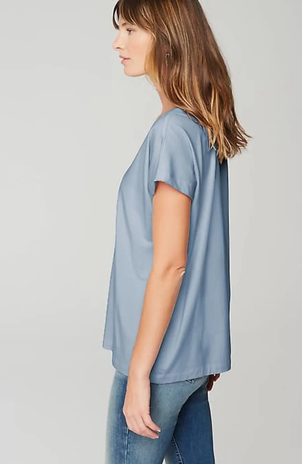 Luxe Supima® Pleat-Back Tee | Jjill
