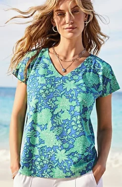 Luxe Supima® Pleat-Back Tee | Jjill